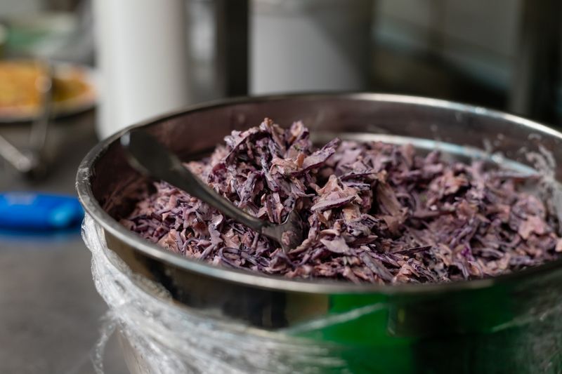 Fresh coleslaw with creamy dressing